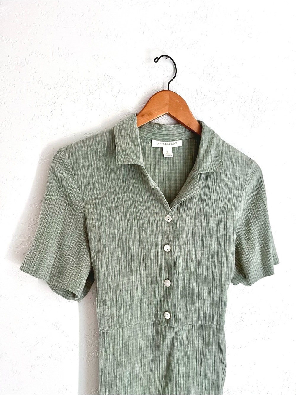 Vintage Appleseed's Light Sage Green Midi Button Dress
